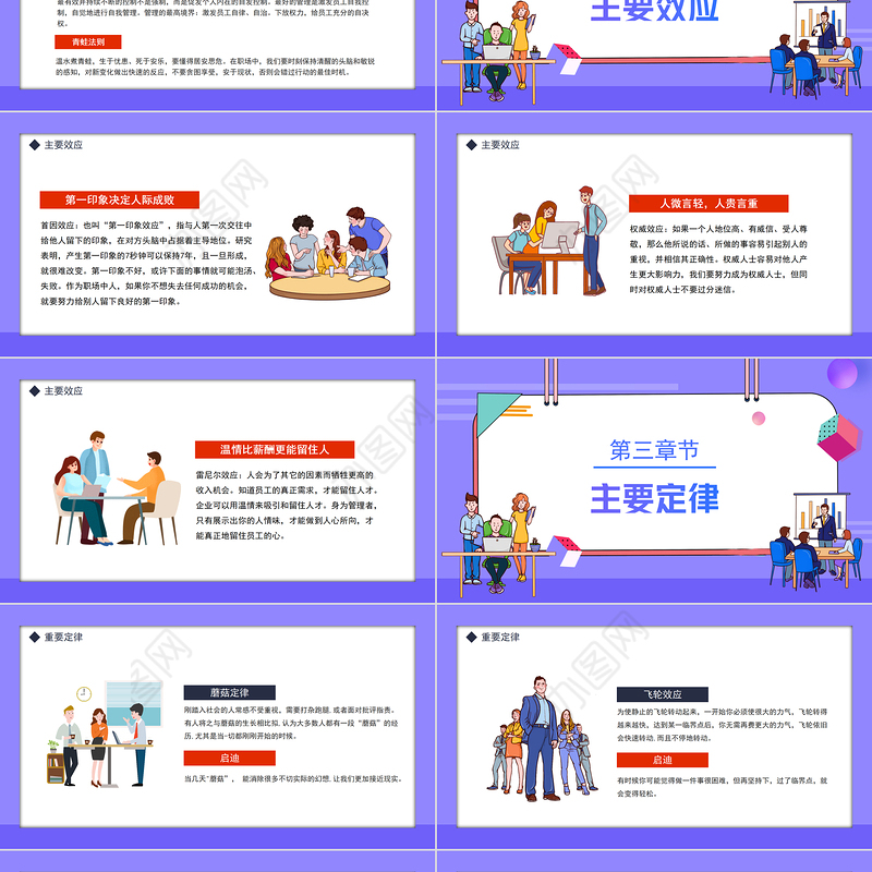 2022职场心理学培训PPT插画风企业员工学习心理应用心理职场心理学培训课件