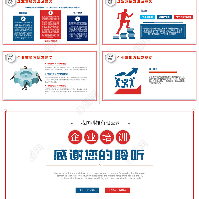 原创简约商务培训之企业营销管理相关知识培训PPT-版权可商用