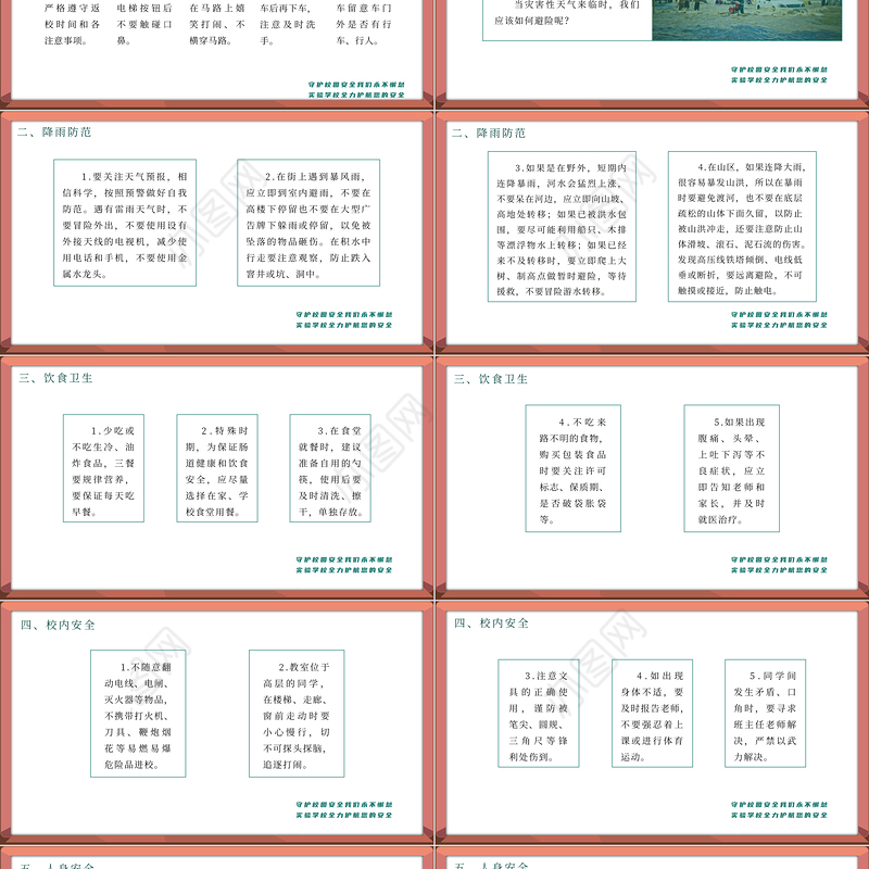 2021学生安全PPT简洁风夯实筑牢校园安全教育的阶梯主题班会课件下载