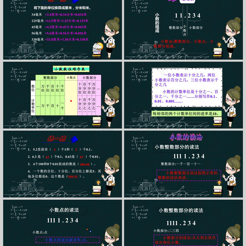  小数的意义和读写法小数的产生和意义小数的读书和写法数学课件PPT模板