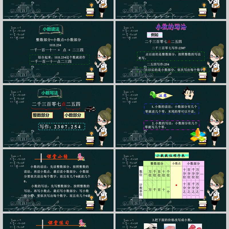  小数的意义和读写法小数的产生和意义小数的读书和写法数学课件PPT模板