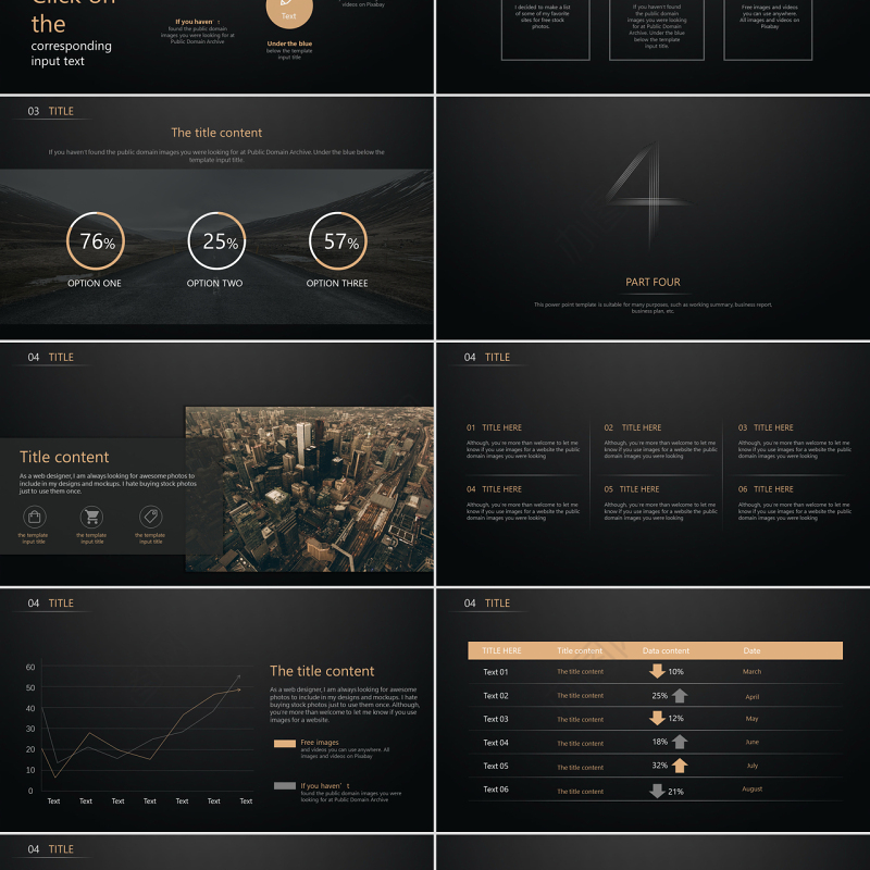 原创大气黑色典雅商务通用ppt模板-版权可商用