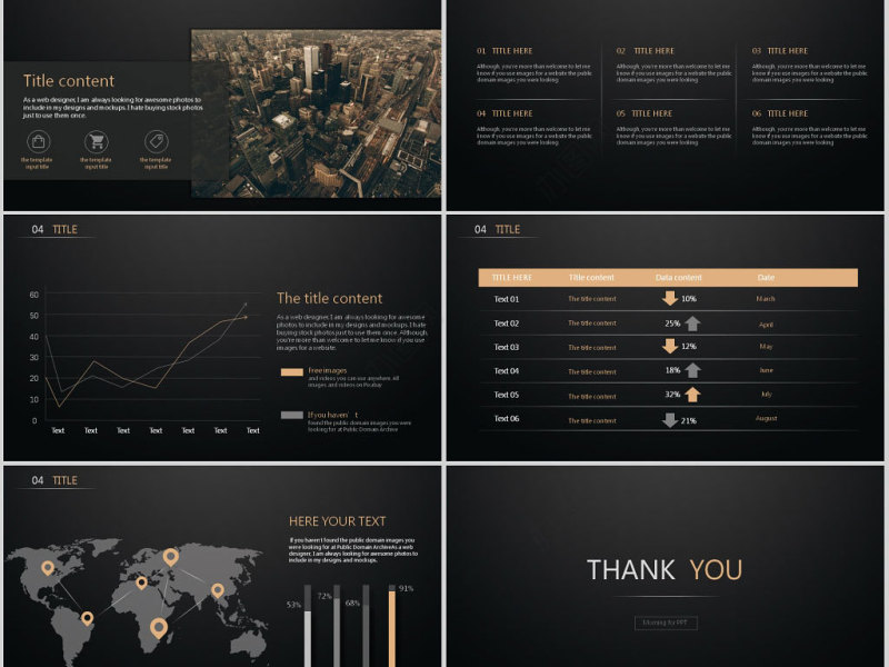 原创大气黑色典雅商务通用ppt模板-版权可商用