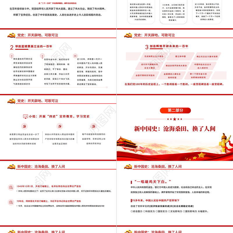 2022明四史做先锋PPT红色大气党史学习教育专题党课课件模板