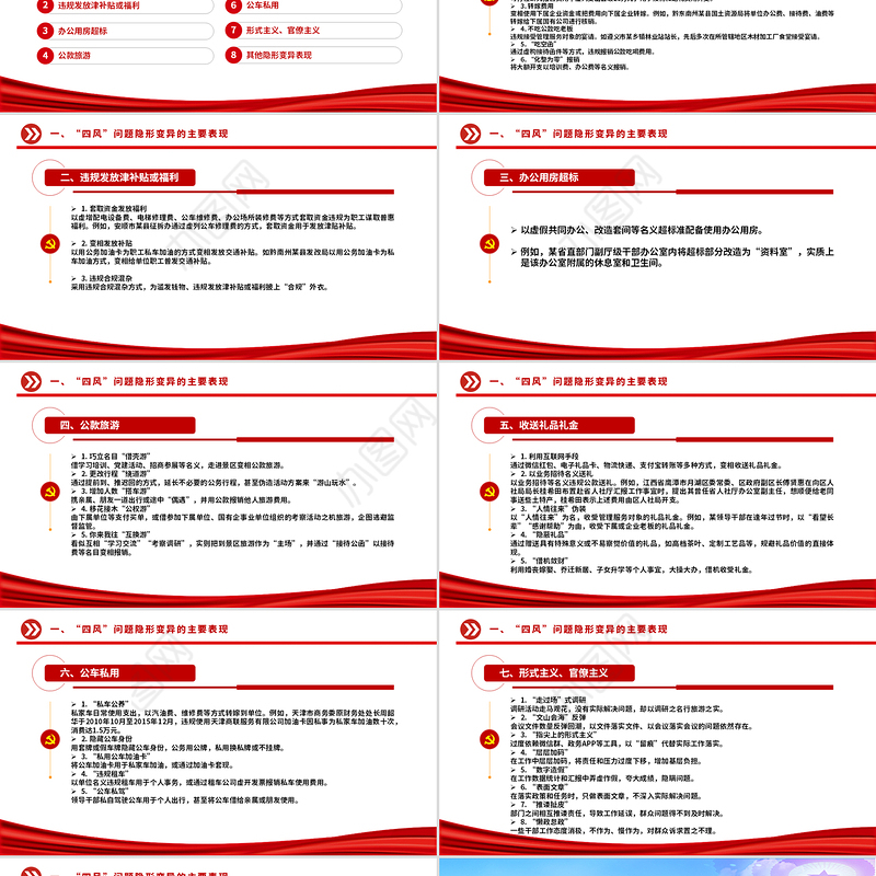 精品“四风”问题隐形变异有哪些表现PPT廉政微党课