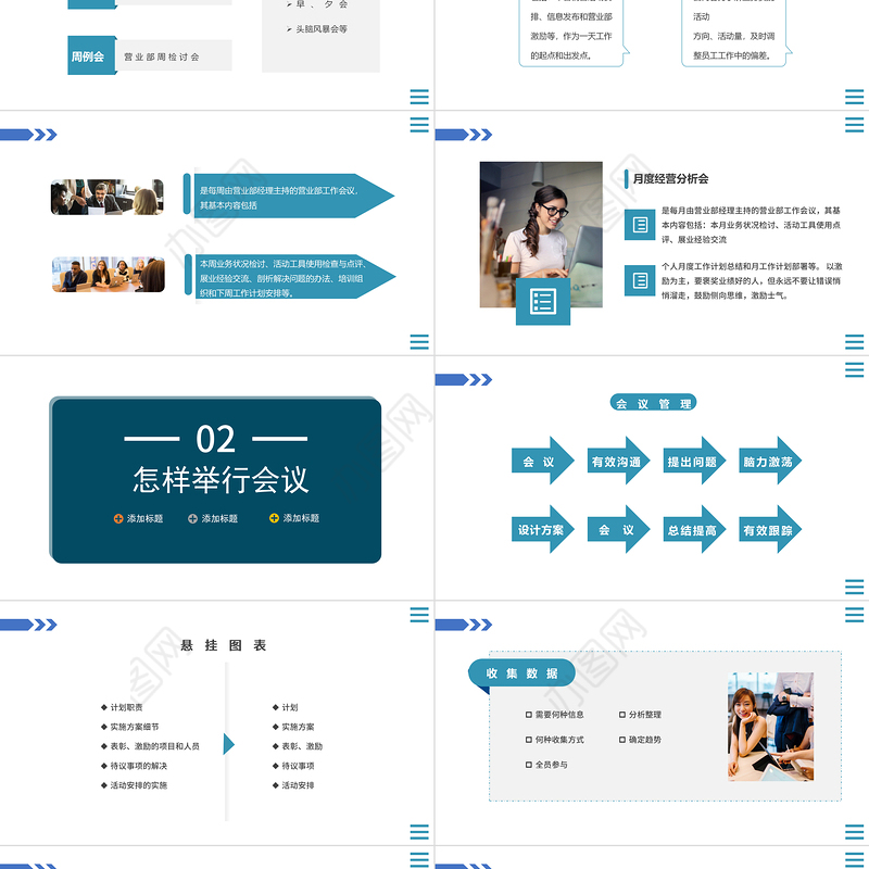 2022会议管理知识PPT简约风企业公司会与管理知识培训课件模板