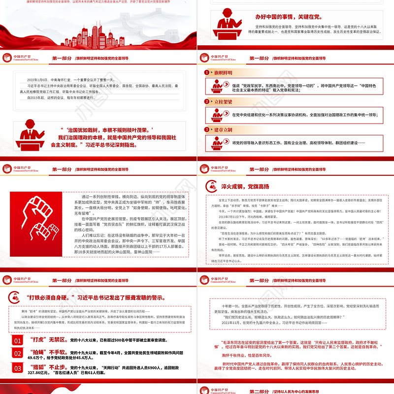 2022为中国人民谋幸福为中华民族谋复兴PPT红色精美党的十八大以来以习近平同志为核心的党中央治国理政纪实党建党课课件