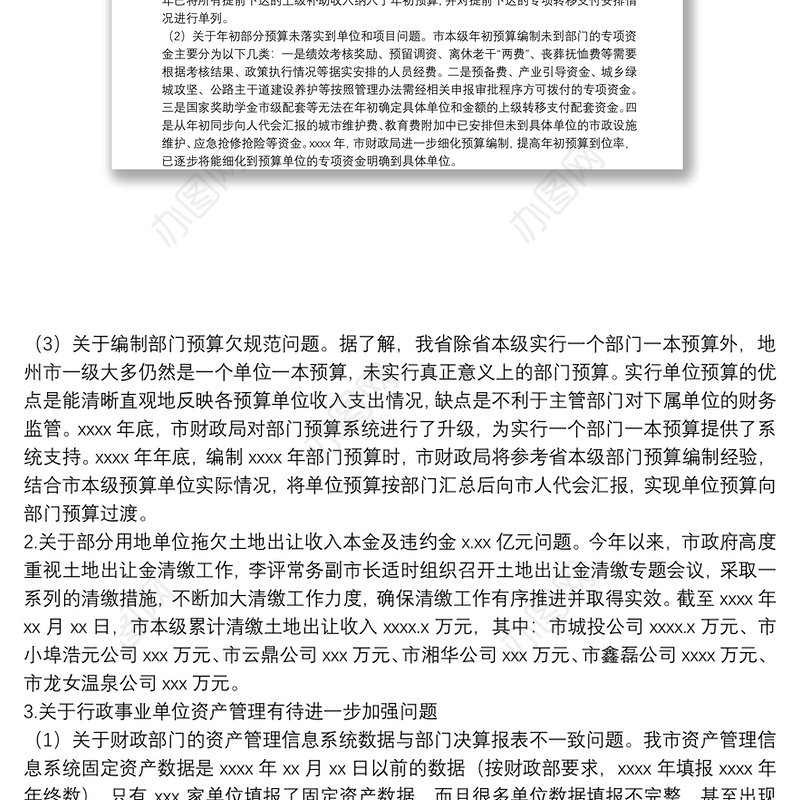 关于2021年审计工作报告中指出问题整改情况的报告