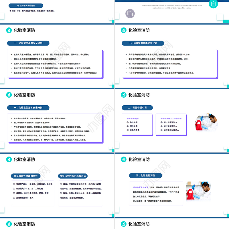 2022实验室安全PPT简约商务风化学实验室安全使用教育课件模板