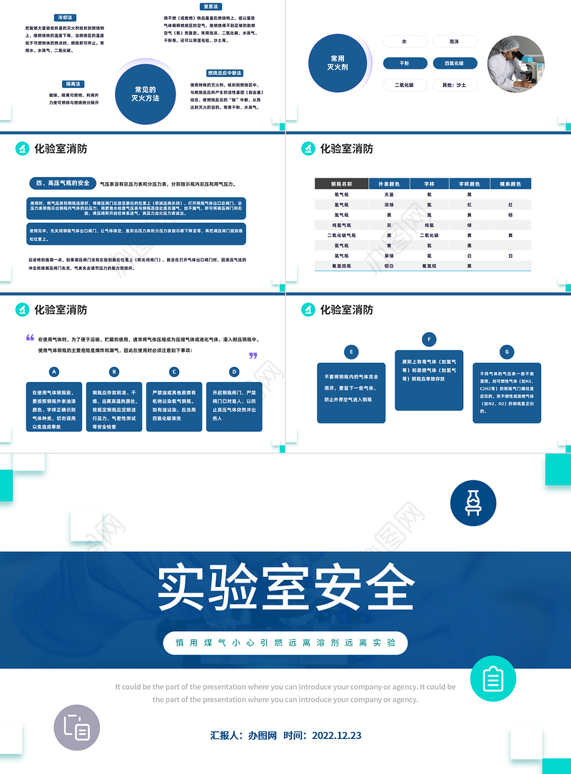 2022实验室安全PPT简约商务风化学实验室安全使用教育课件模板