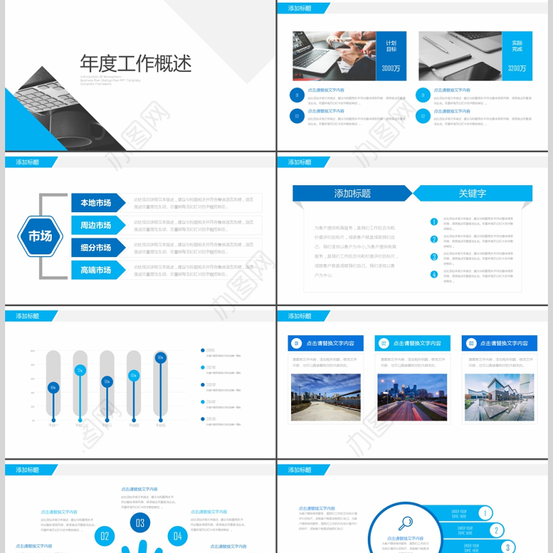 蓝色精美商务风工作总结汇报ppt财务工作