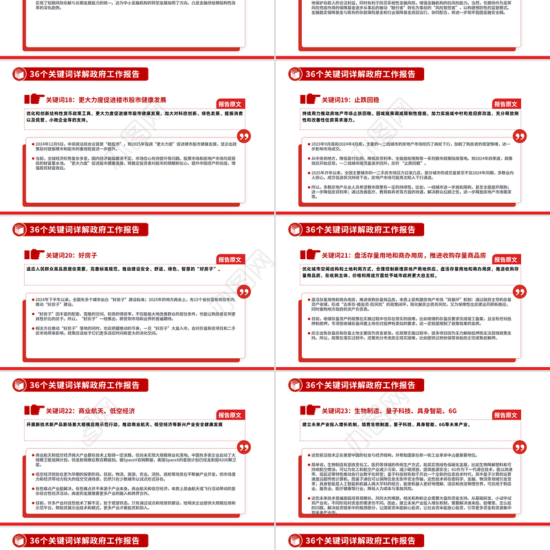36个关键词详解2025政府工作报告PPT简约党政风两会精神学习课件