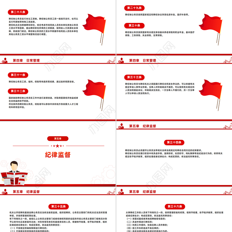 创意简洁风聘任制公务员管理规定（试行）PPT下载