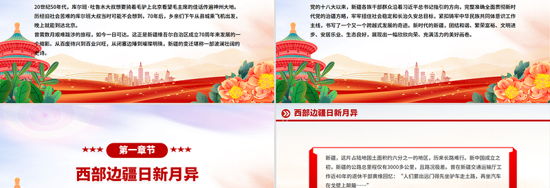天山焕新颜丝路著华章PPT新疆维吾尔自治区成立70周年课件