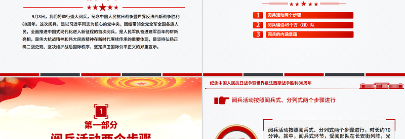 9.3纪念中国人民抗日战争暨世界反法西斯战争胜利80周年阅兵PPT课件