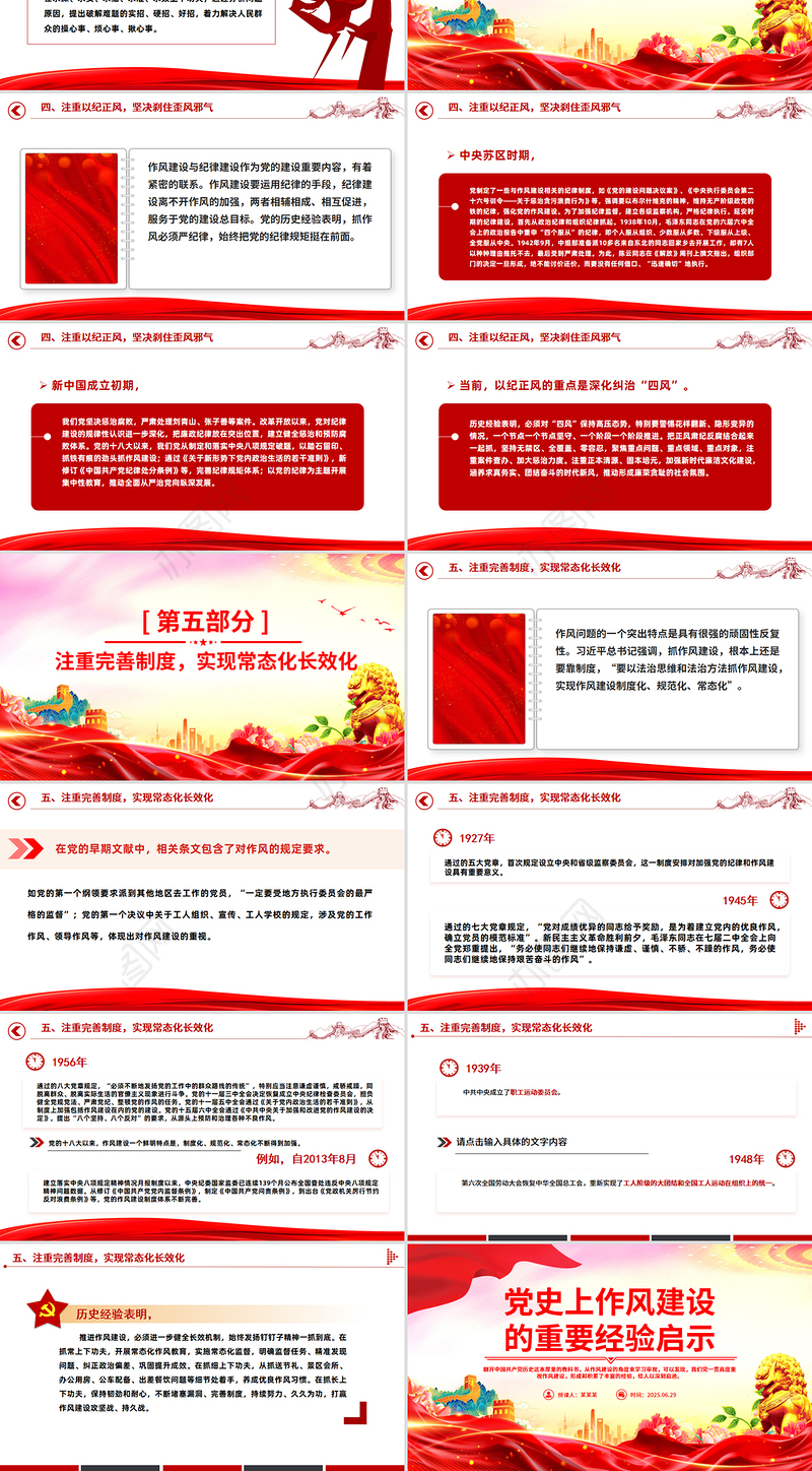 2025党史上作风建设的重要经验启示PPT党课