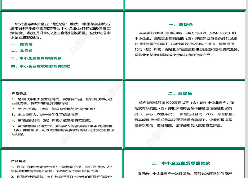 农业银行产品业务介绍PPT模板