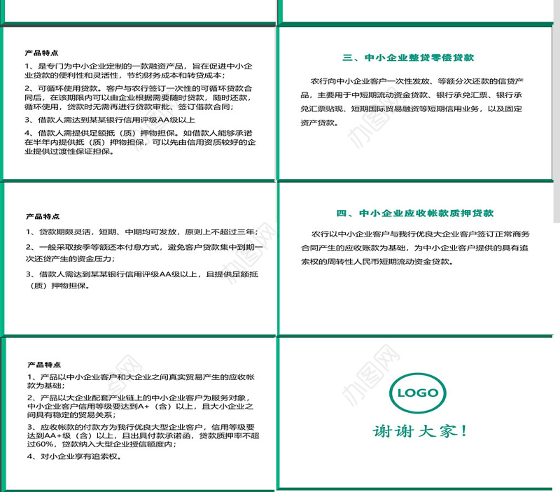 农业银行产品业务介绍PPT模板