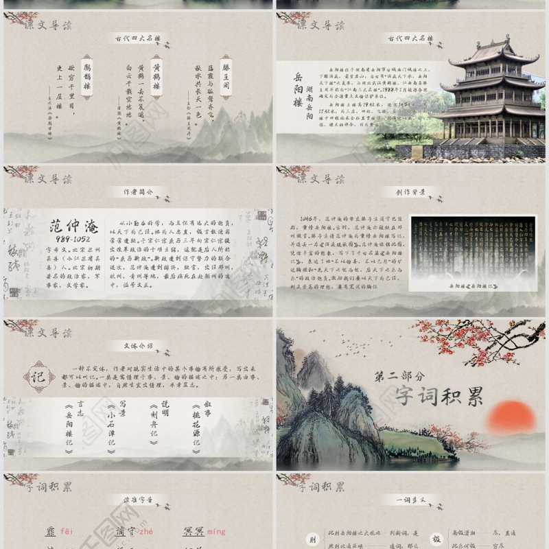 人教版初八年级语文岳阳楼记PPT课件