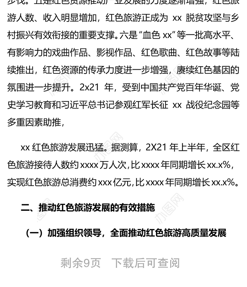 红色旅游发展情况调研报告（1）