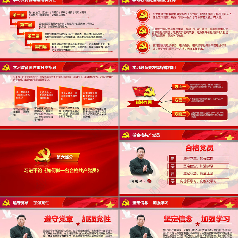 两学一做学习教育ppt动态模板