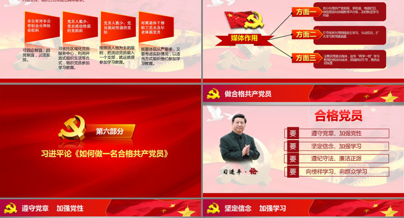 两学一做学习教育ppt动态模板