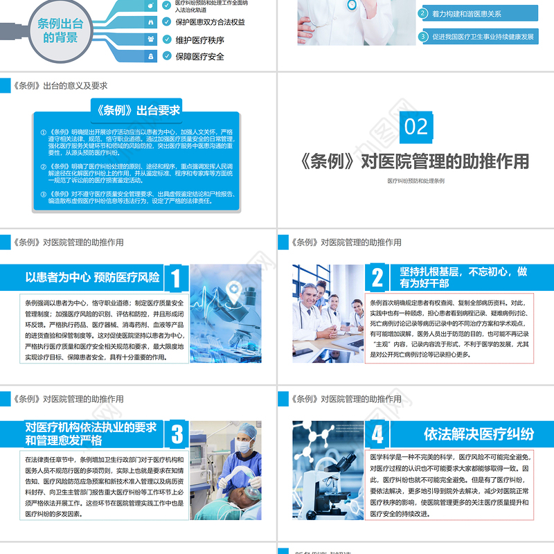 2022医疗纠纷预防和处理条例PPT清新医疗风医学医疗通用PPT模板