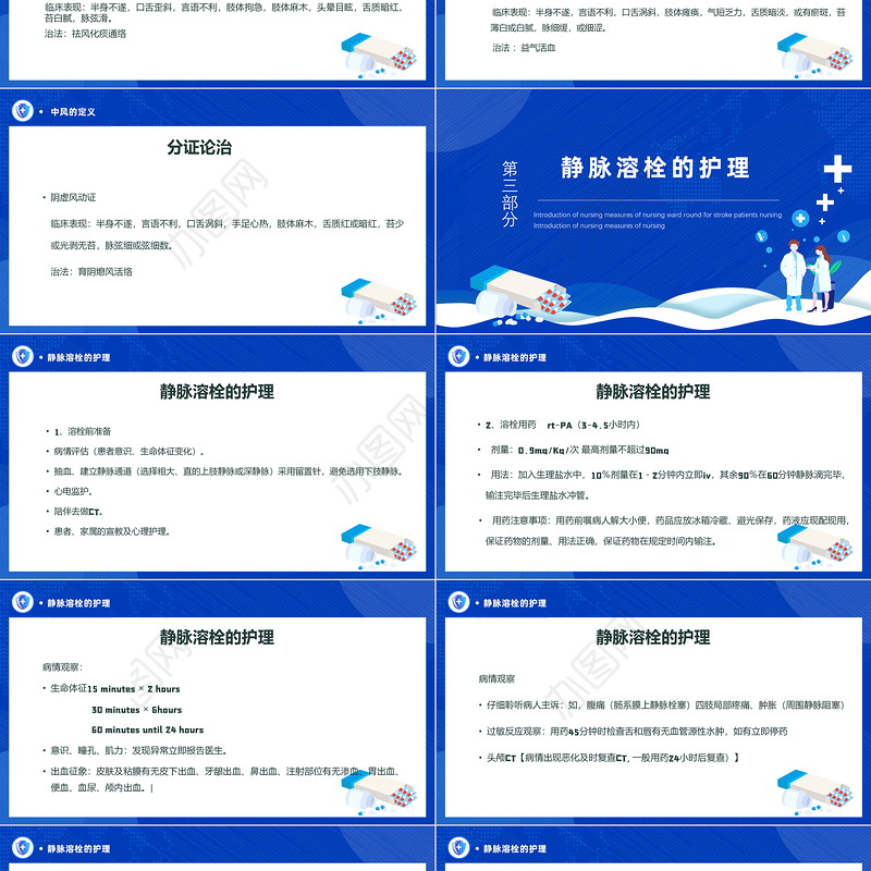 2022神经康复病区脑卒中的护理查房PPT清新简约风护理查房通用PPT