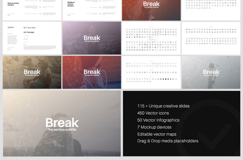 欧美高端MAC模板扁平化商务简约设计动态动画模板Keynote