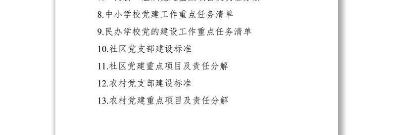 20218类单位党支部建设标准+任务清单