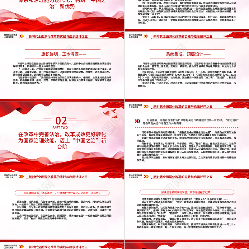 2024坚持在法治轨道上深化改革PPT党政风新时代全面深化改革的实践与启示述评之五党课