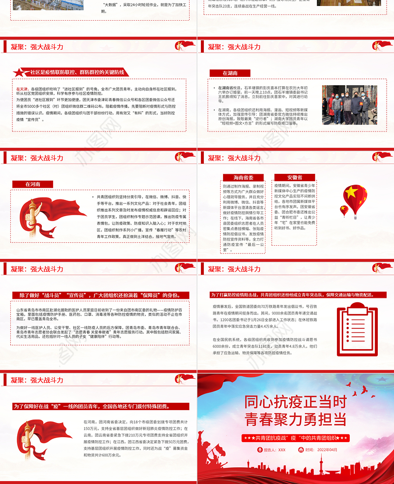 同心抗疫正当时青春聚力勇担当PPT红色党政风战疫中的共青团组织团委团支部团课课件