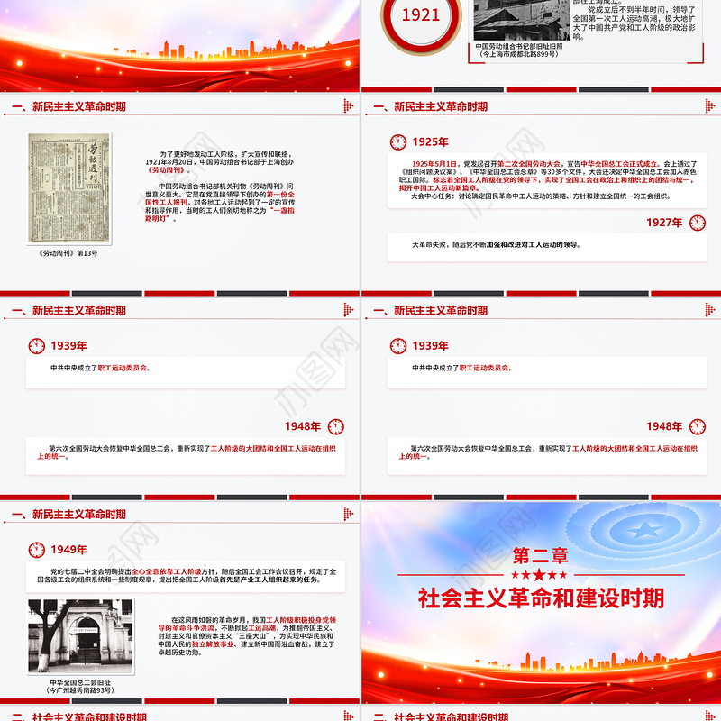 2025庆祝中华全国总工会成立100周年PPT党政风回顾百年工运史汲取奋进力量课件