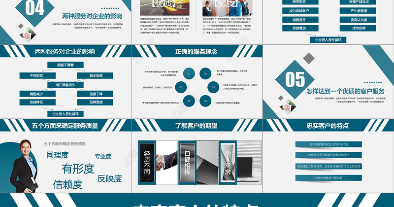 高端简约商务服务理念ppt模板