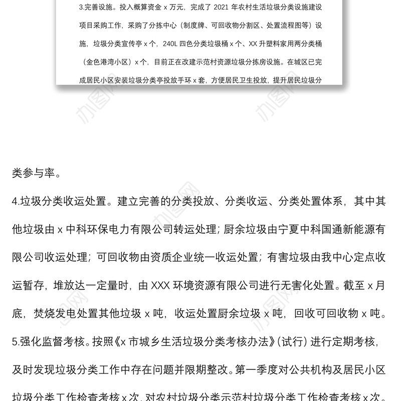 市2022年第一季度生活垃圾分类工作总结