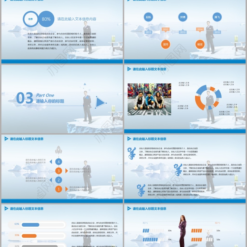 高端合伙人天使投资项目定制PPT模板