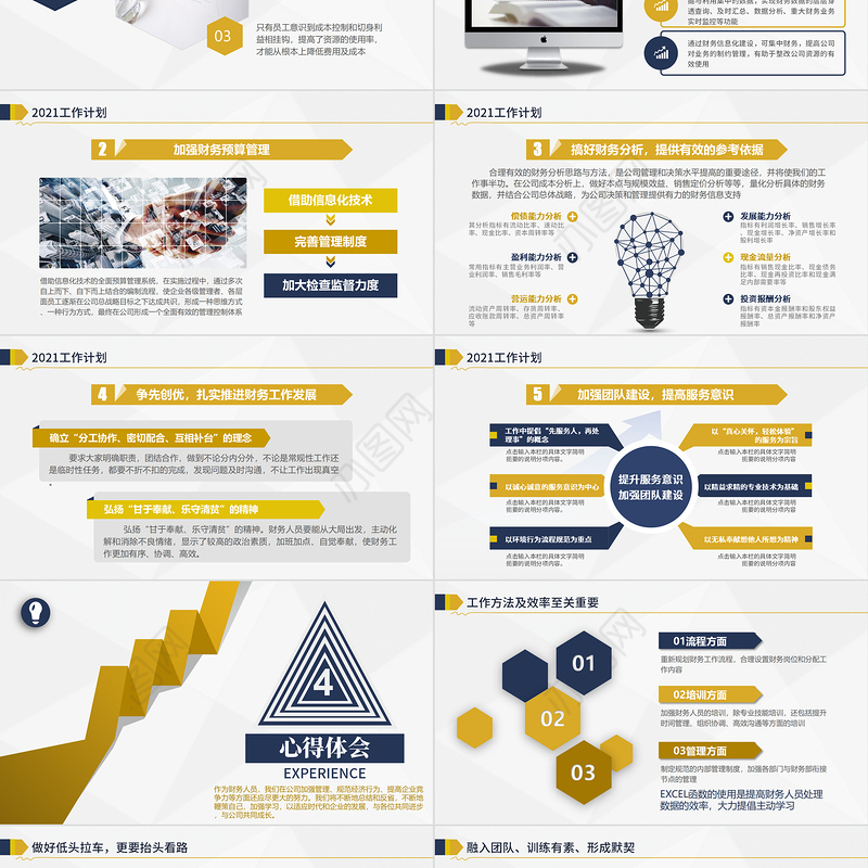 2021财务部工作总结PPT蓝色大气模板