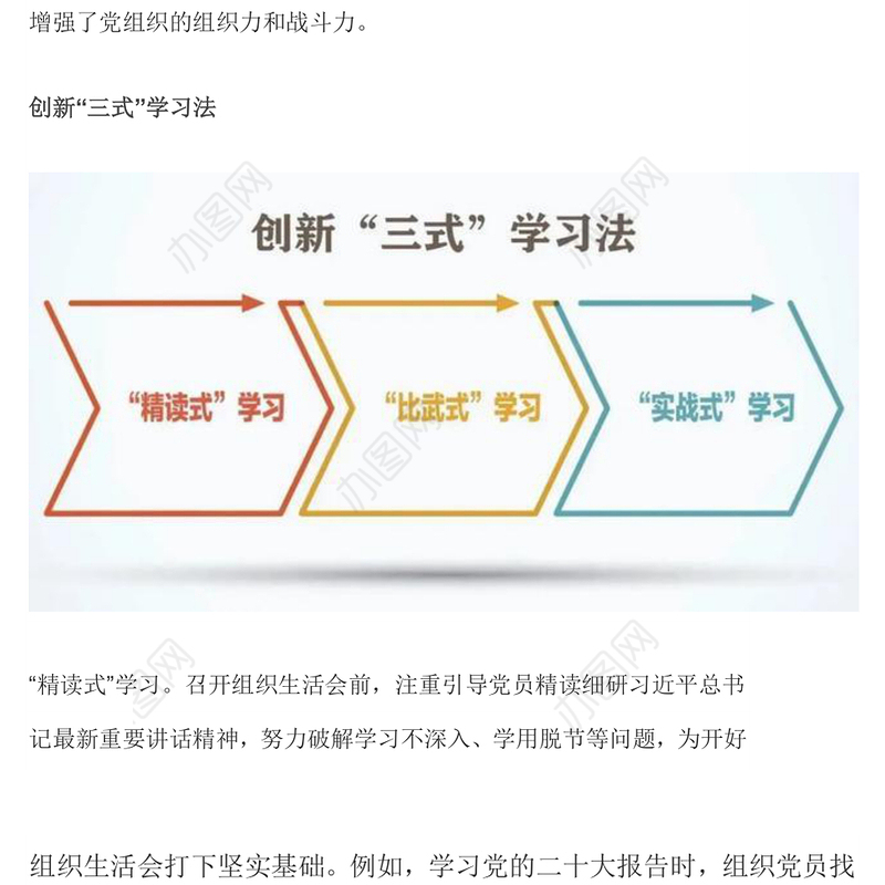 如何提升组织生活会质量PPT大气简洁“三个三”创新工作法课件(讲稿)