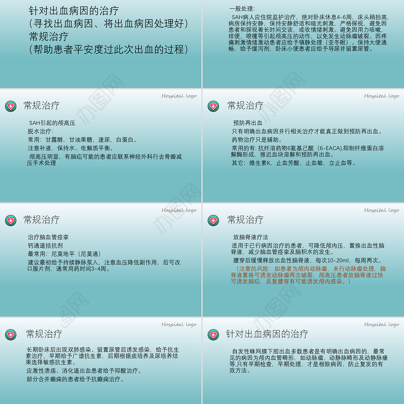 2022蛛网膜下腔出血PPT创意简约医疗教学各种疾病医理PPT模板