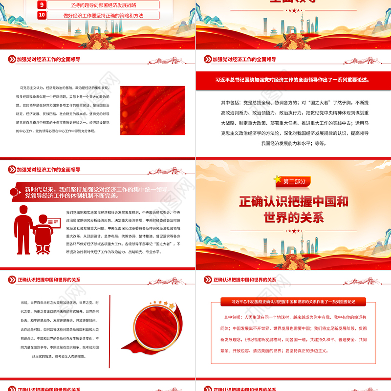 2023新时代做好经济工作的行动指南PPT大气精美风党员干部学习教育专题党课课件