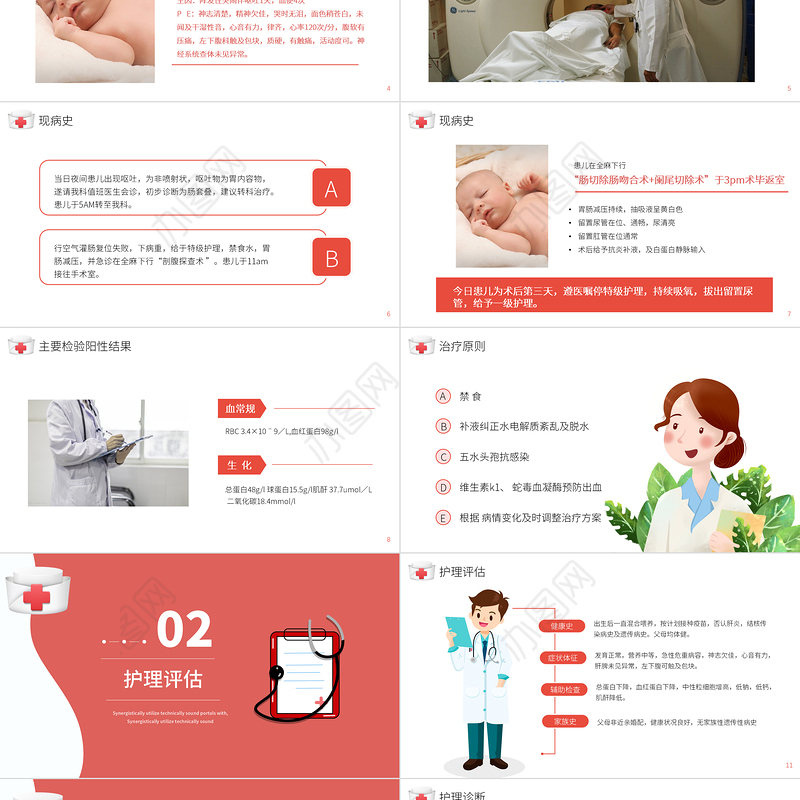 2022小儿肠套叠护理查房PPT个性简约护理查房术后医疗培训PPT