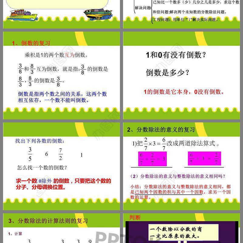 最新人教版六年级上册三单元分数除法整理与复习ppt