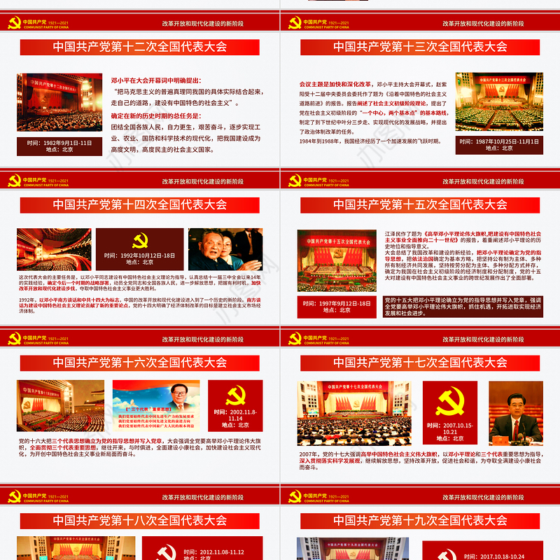 红色极简风七一建党节建党100周年中国共产党简史授课专题党课PPT