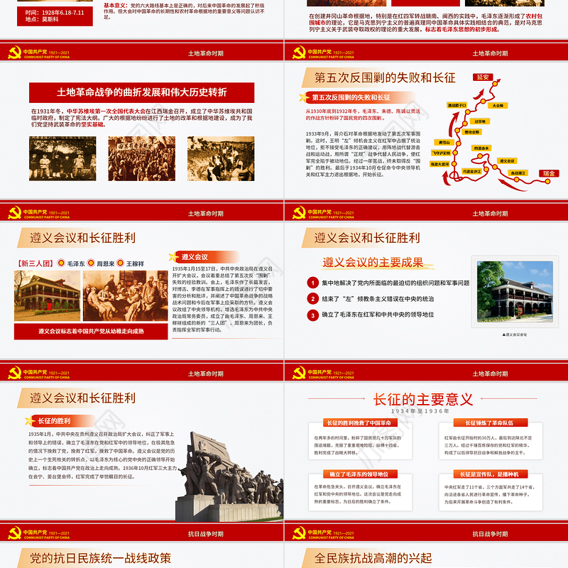 红色极简风七一建党节建党100周年中国共产党简史授课专题党课PPT