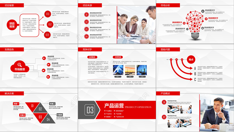 红色商务计划书商业融资计划书商业计划书PPT