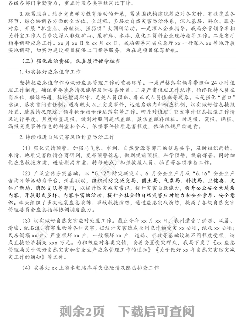 市应急管理局关于重点领域风险隐患排查工作开展情况报告