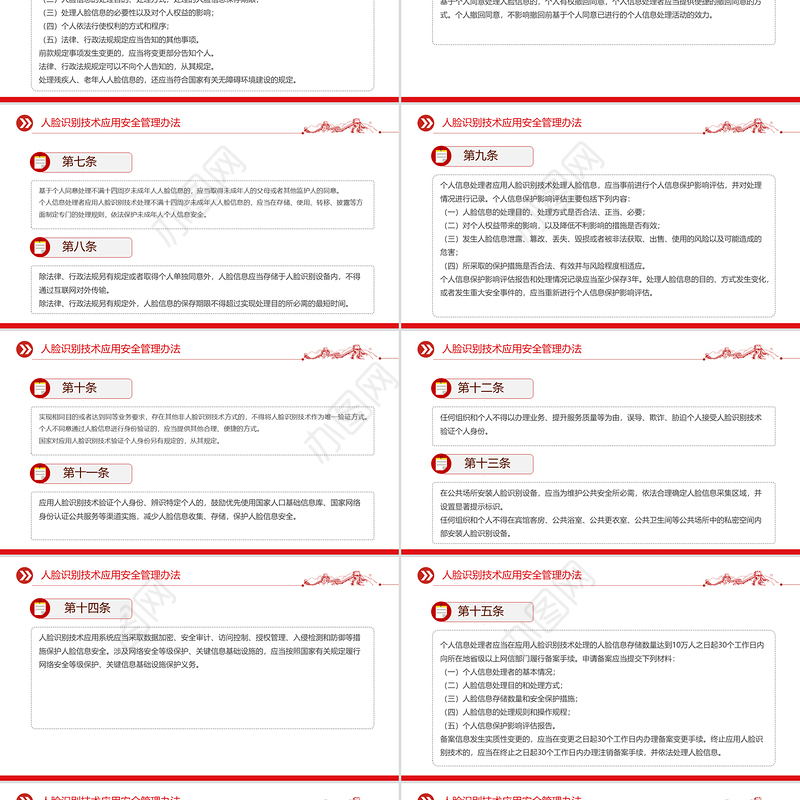 《人脸识别技术应用安全管理办法》PPT课件模板