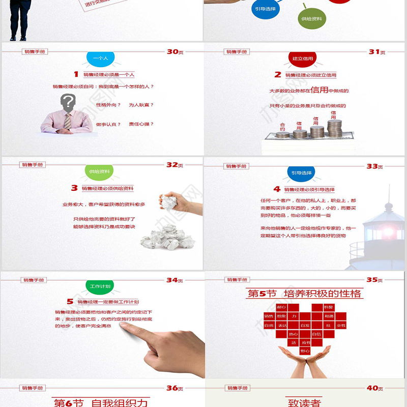 销售手册销售工作汇报PPT模板幻灯片