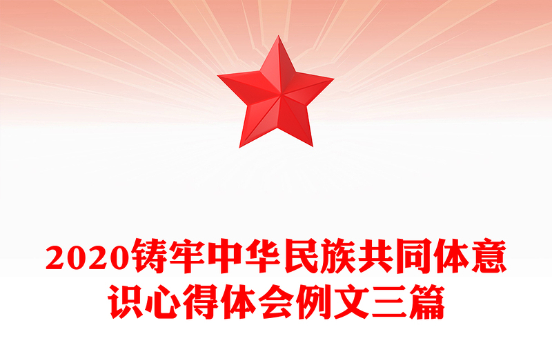 2020铸牢中华民族共同体意识心得体会例文三篇