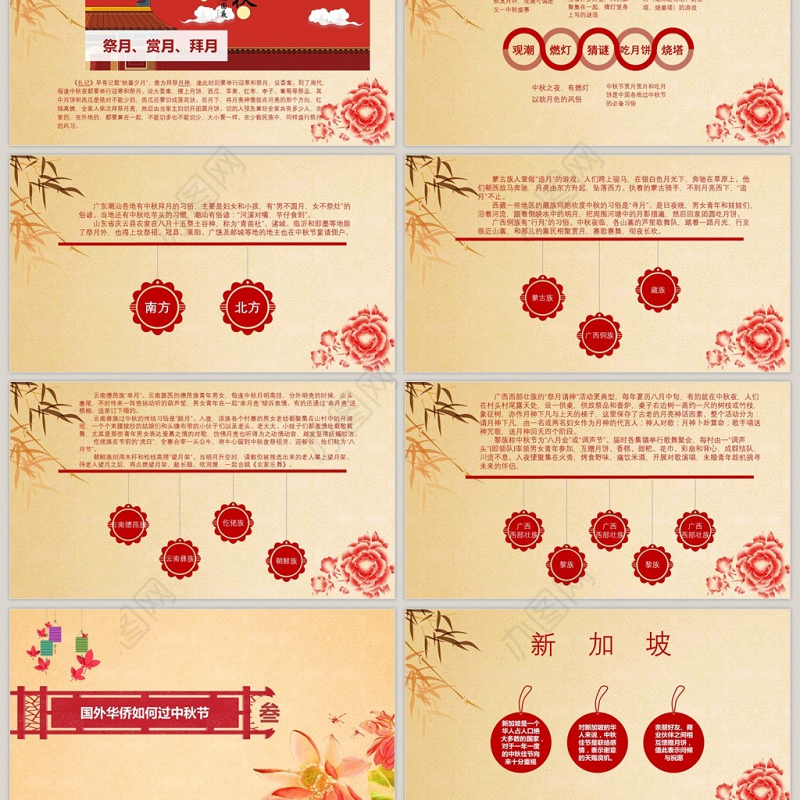 浓情中秋贺卡祝福语PPT模板